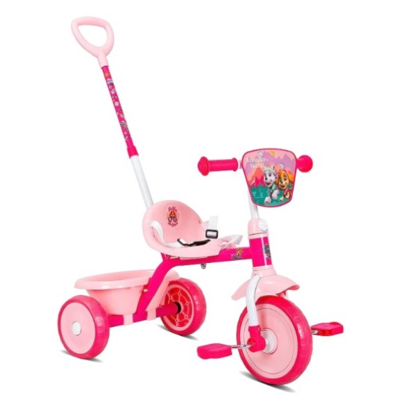 Spartan Paw Patrol Girls Tricycle with Pushbar