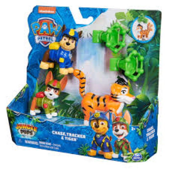 PAW PATROL-JUNGLE PUPS-CHASE, TRACKER AND TIGER